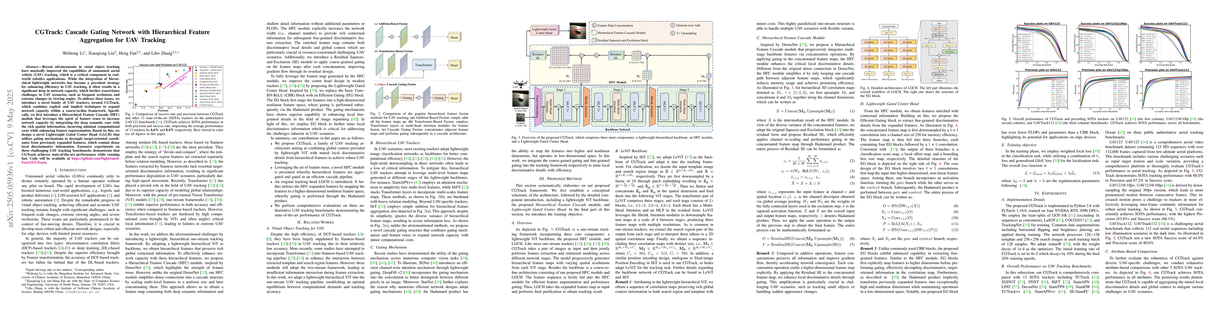 Thumbnail for CGTrack: Cascade Gating Network with Hierarchical Feature Aggregation
  for UAV Tracking