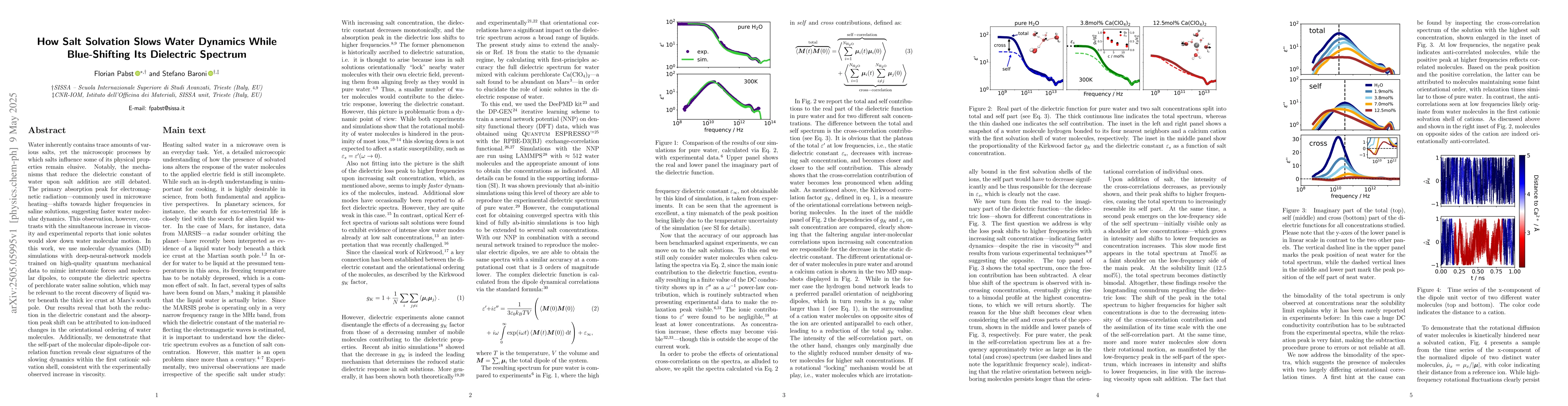 Thumbnail for How Salt Solvation Slows Water Dynamics While Blue-Shifting Its
  Dielectric Spectrum