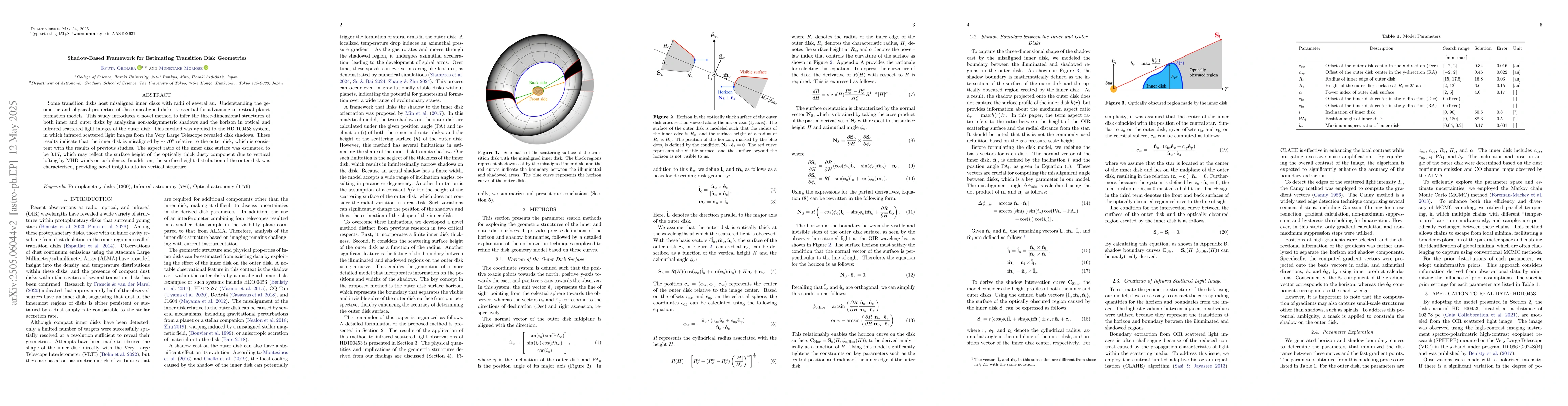 Thumbnail for Shadow-Based Framework for Estimating Transition Disk Geometries