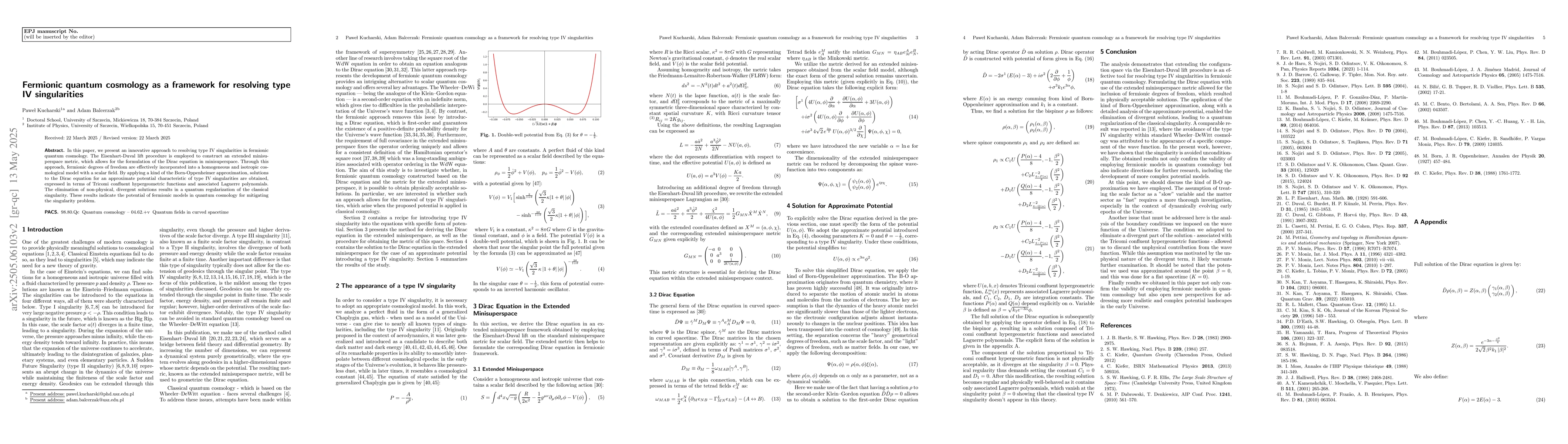 Thumbnail for Fermionic quantum cosmology as a framework for resolving type IV
  singularities