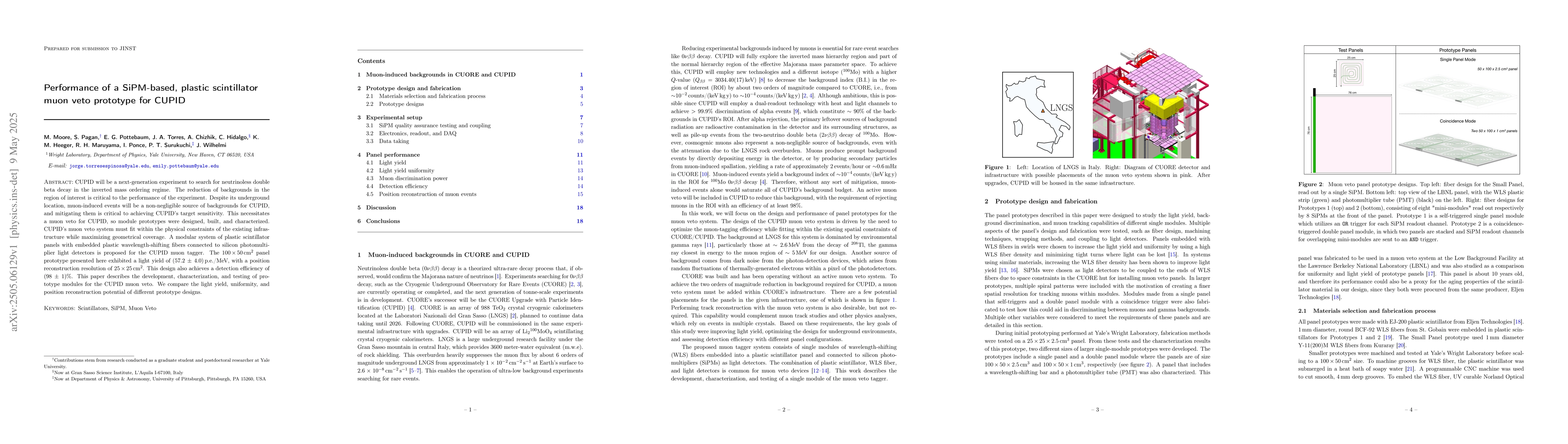 Thumbnail for Performance of a SiPM-based, plastic scintillator muon veto prototype
  for CUPID