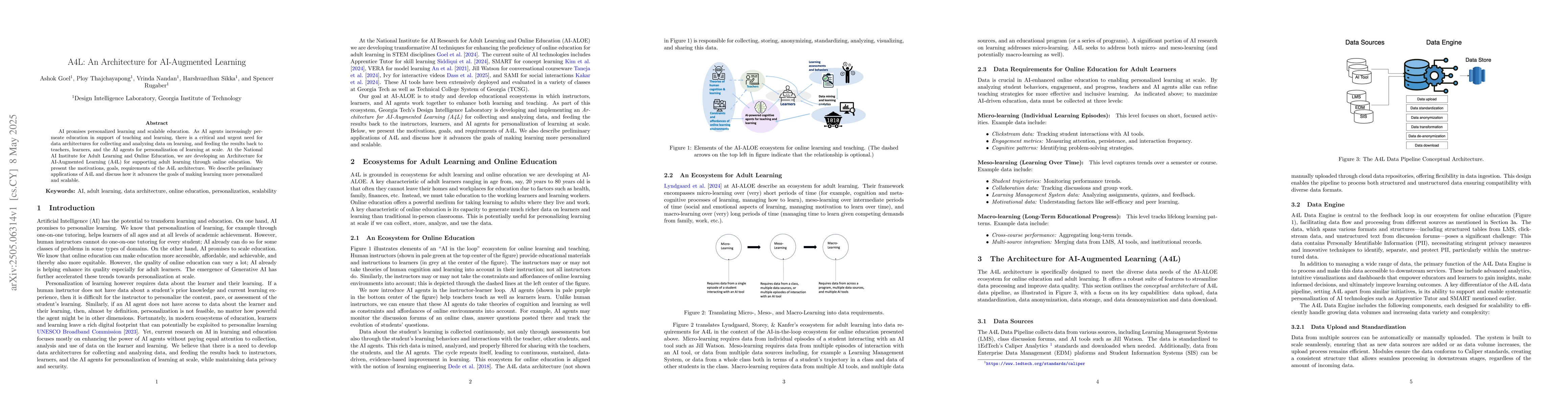 Thumbnail for A4L: An Architecture for AI-Augmented Learning