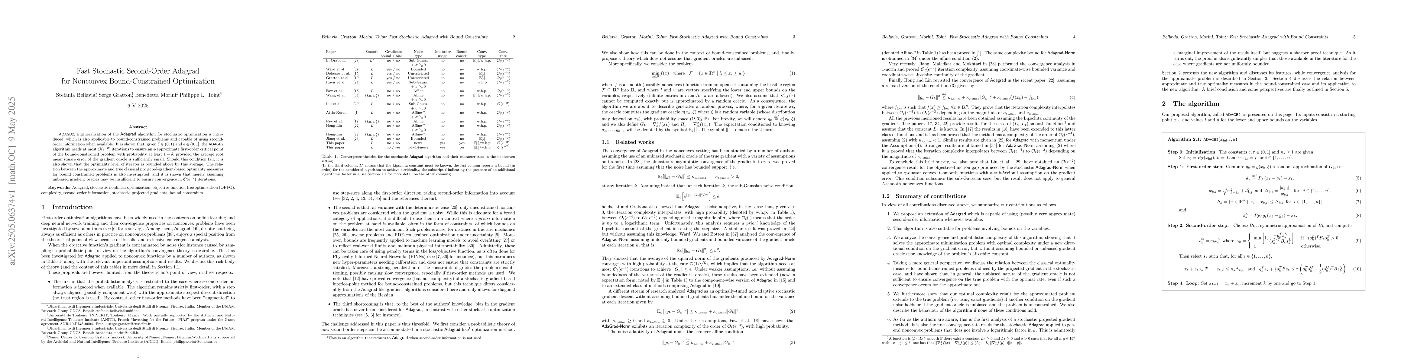 Thumbnail for Fast Stochastic Second-Order Adagrad for Nonconvex Bound-Constrained
  Optimization