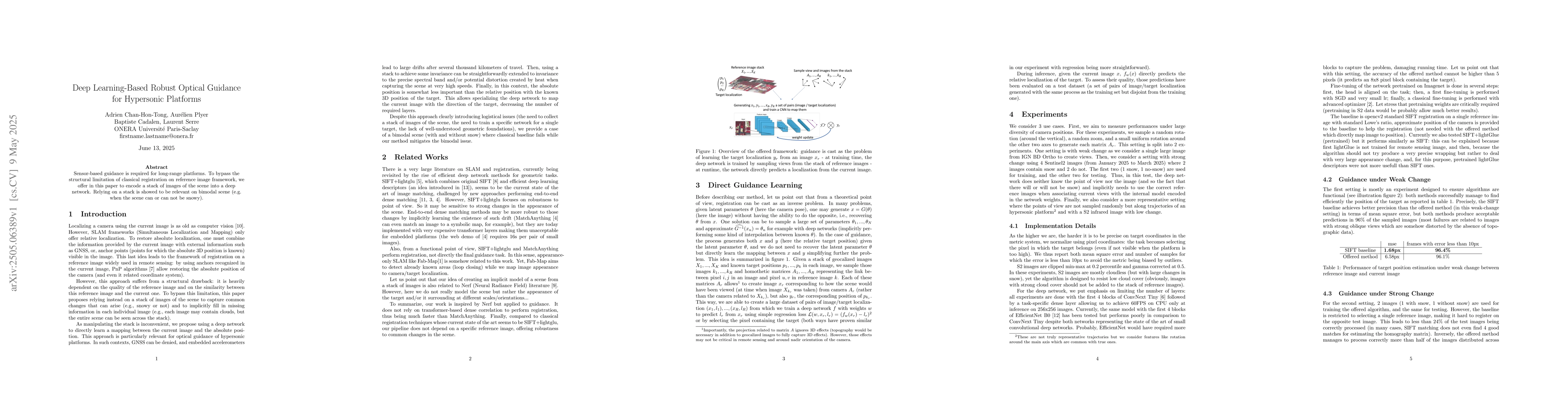 Thumbnail for Deep Learning-Based Robust Optical Guidance for Hypersonic Platforms