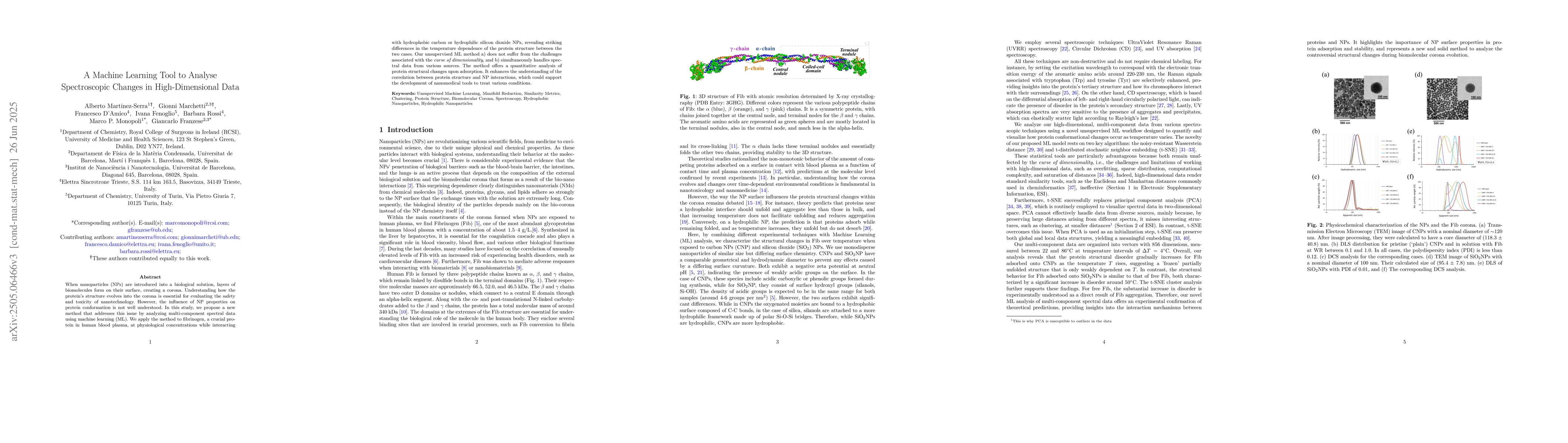 Thumbnail for Machine Learning Tool to Analyse Spectroscopic Changes in
  High-Dimensional Data