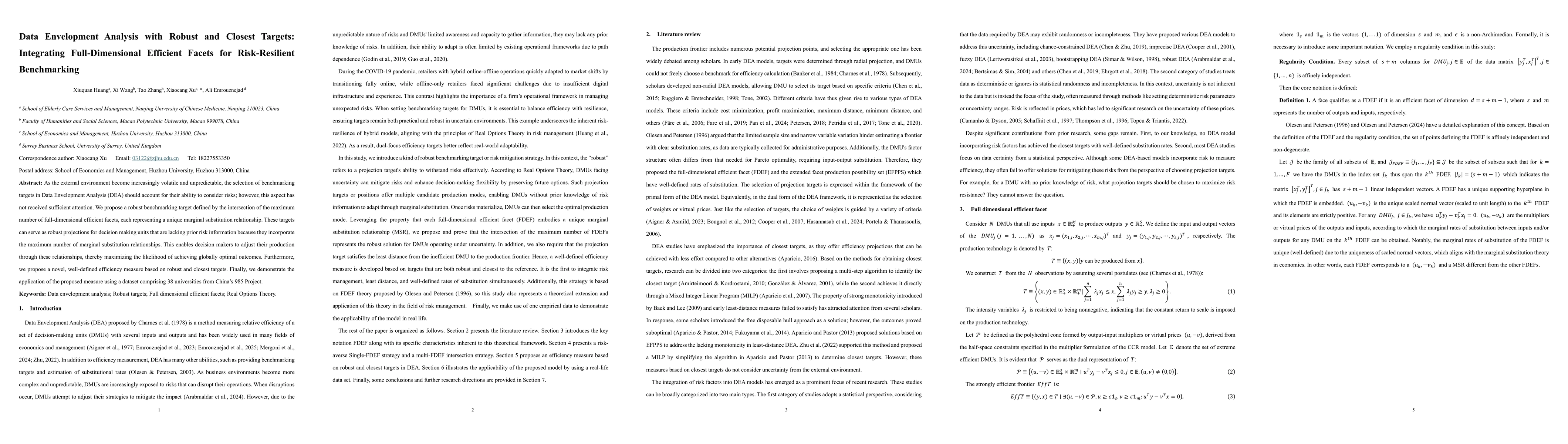 Thumbnail for Data Envelopment Analysis based on robust and closest targets