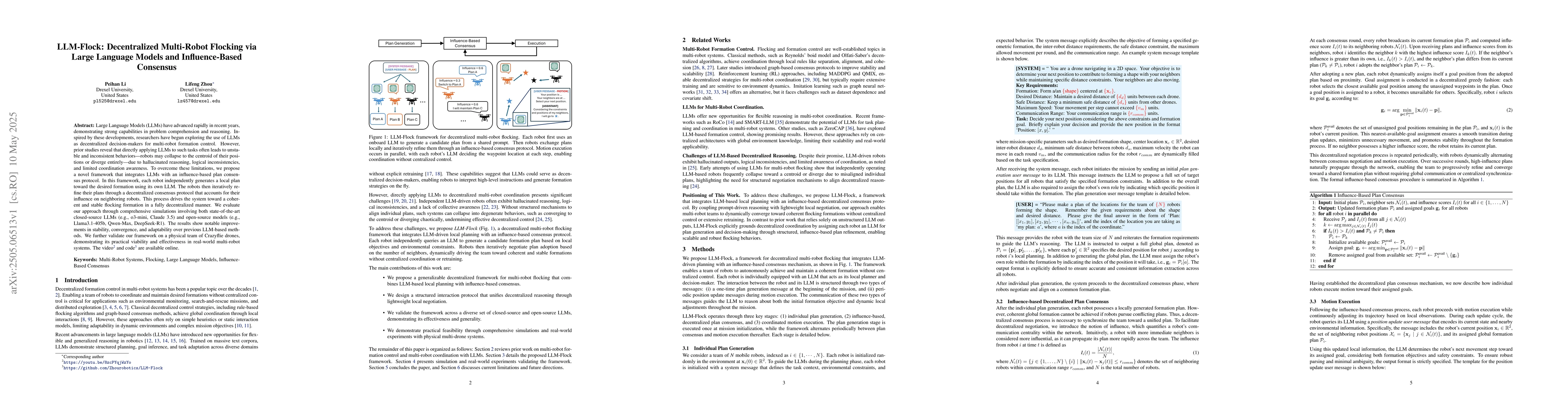 Thumbnail for LLM-Flock: Decentralized Multi-Robot Flocking via Large Language Models
  and Influence-Based Consensus