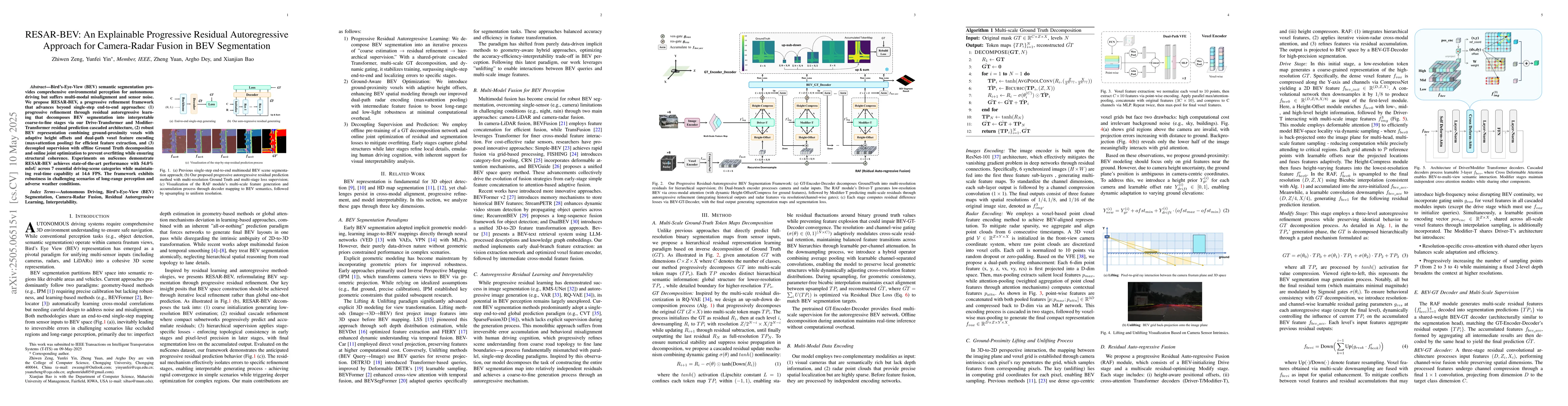 Thumbnail for RESAR-BEV: An Explainable Progressive Residual Autoregressive Approach
  for Camera-Radar Fusion in BEV Segmentation