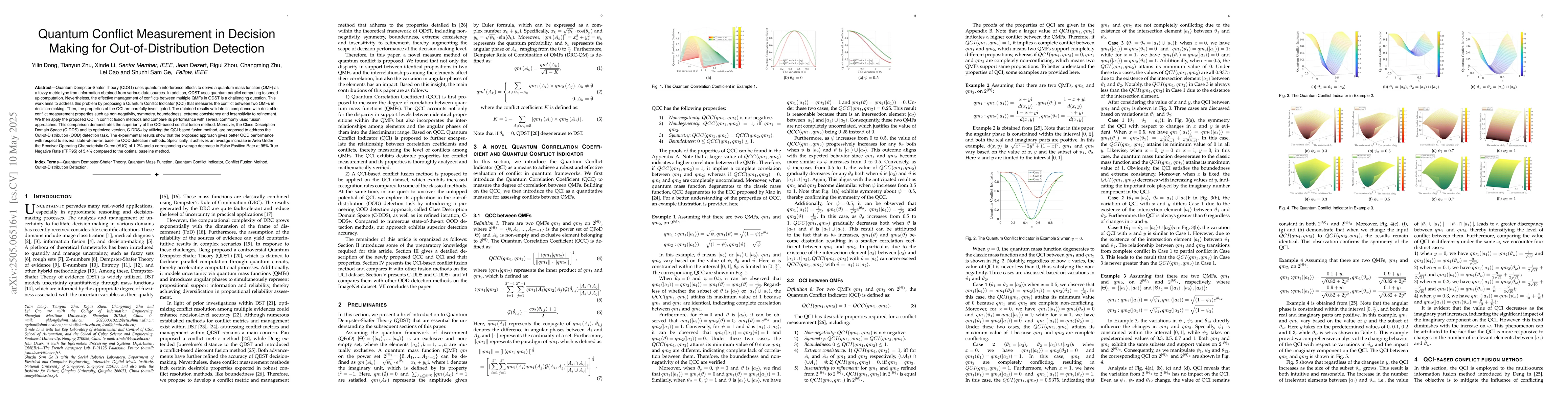 Thumbnail for Quantum Conflict Measurement in Decision Making for Out-of-Distribution
  Detection