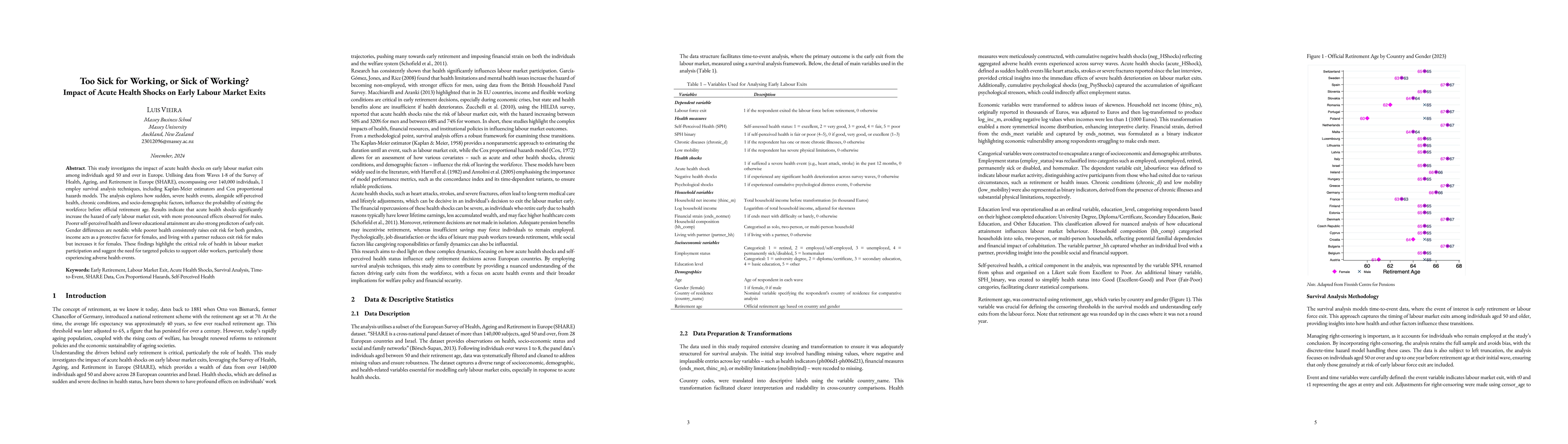 Thumbnail for Too Sick for Working, or Sick of Working? Impact of Acute Health Shocks
  on Early Labour Market Exits