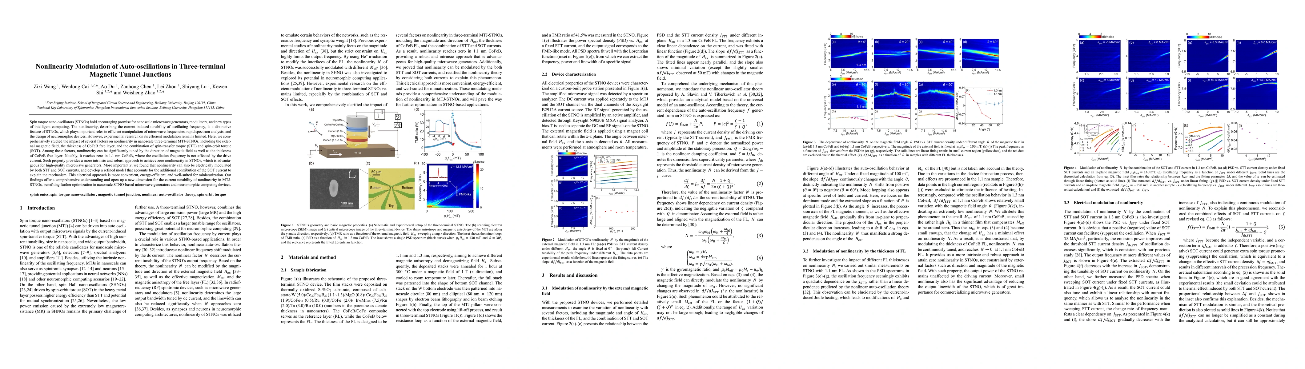 Thumbnail for Nonlinearity Modulation of Auto-oscillations in Three-terminal Magnetic
  Tunnel Junctions
