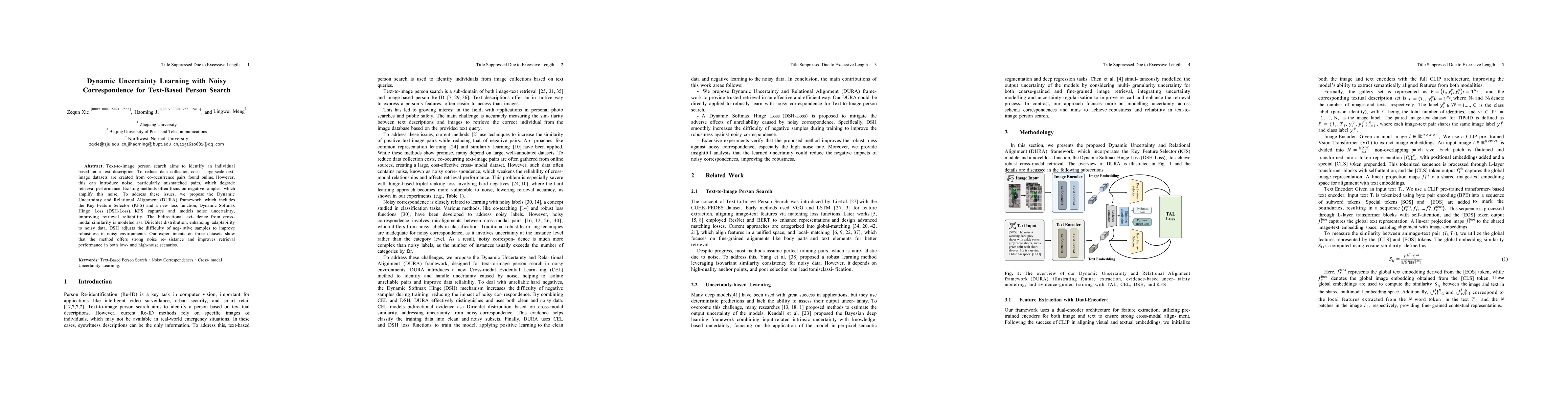 Thumbnail for Dynamic Uncertainty Learning with Noisy Correspondence for Text-Based
  Person Search