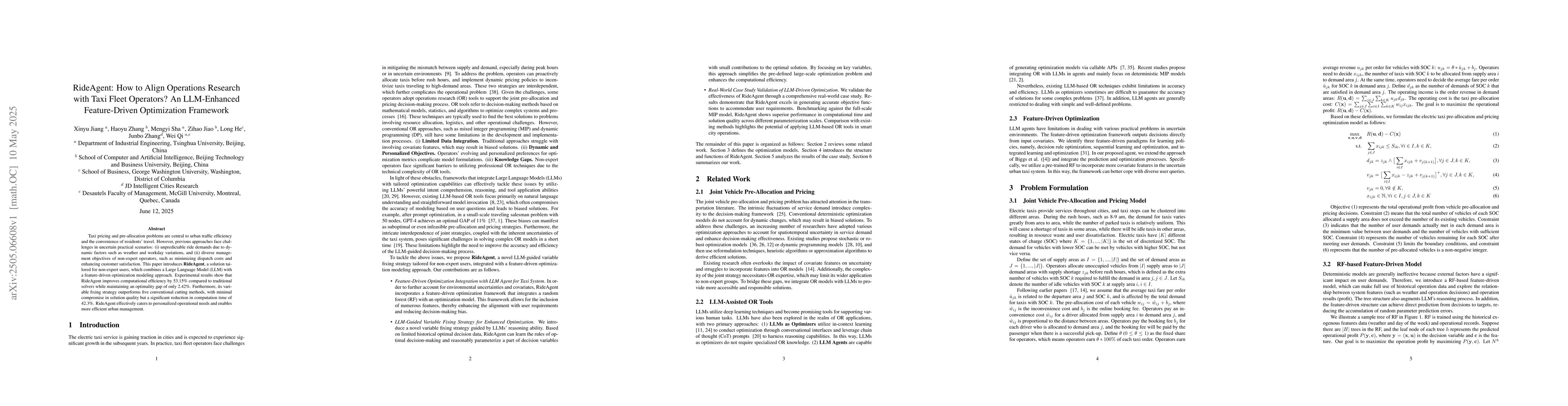 Thumbnail for RideAgent: How to Align Operations Research with Taxi Fleet Operators?
  An LLM-Enhanced Feature-Driven Optimization Framework
