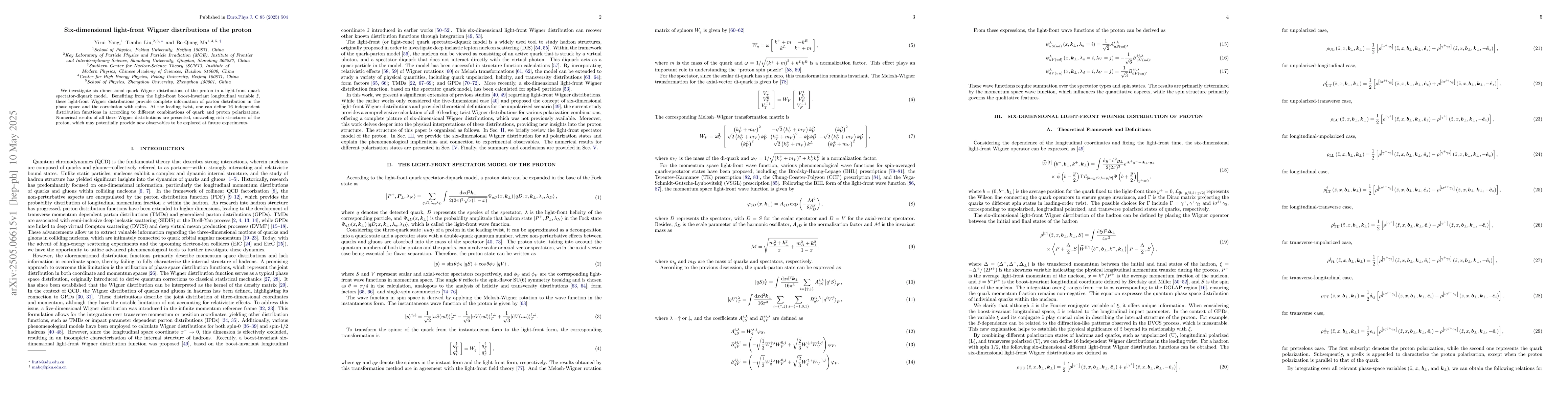 Thumbnail for Six-dimensional light-front Wigner distributions of the proton