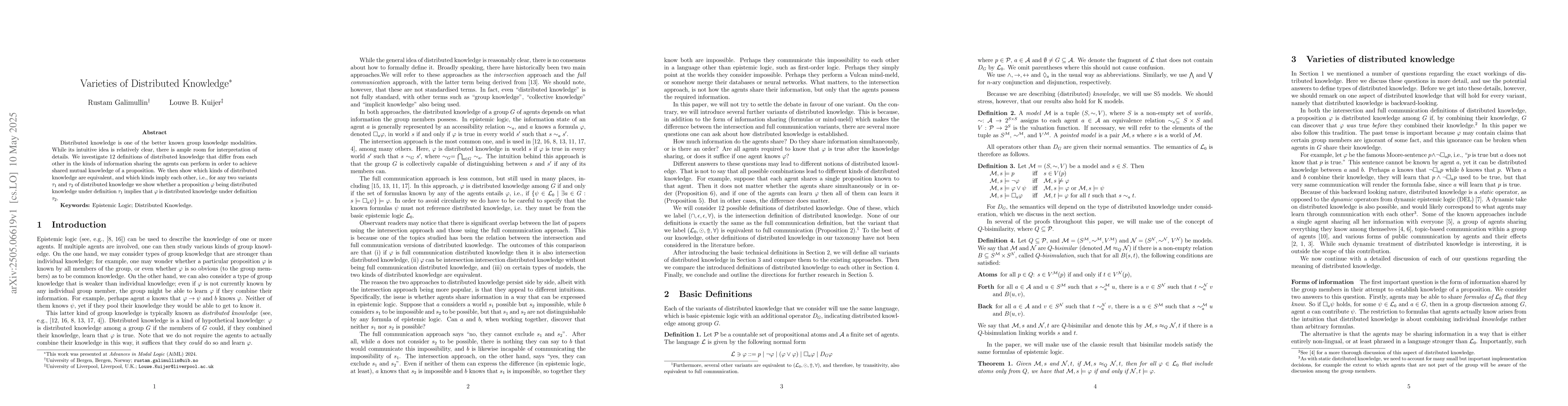 Thumbnail for Varieties of Distributed Knowledge