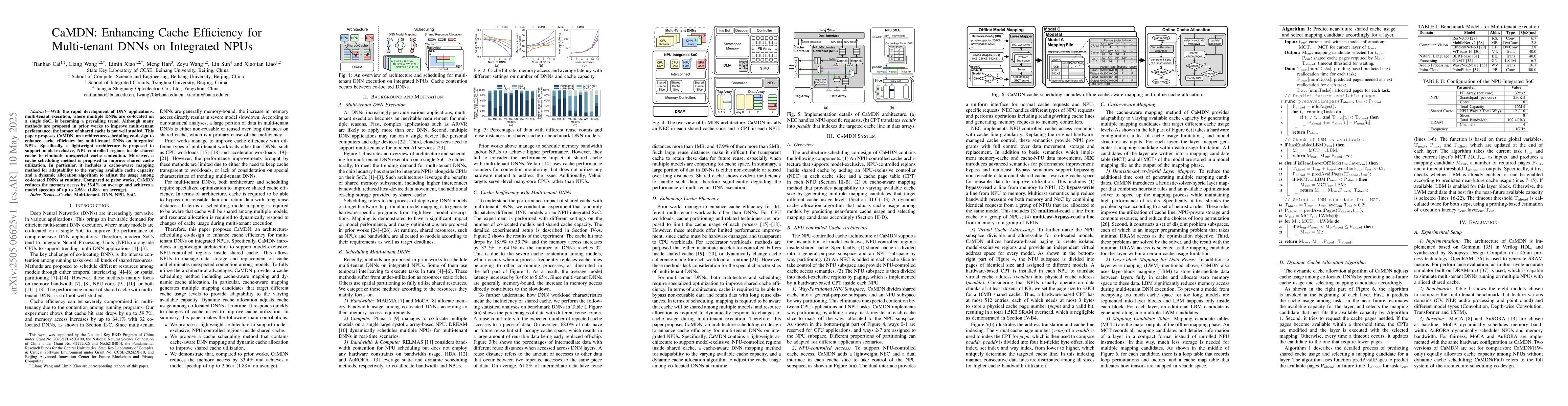 Thumbnail for CaMDN: Enhancing Cache Efficiency for Multi-tenant DNNs on Integrated
  NPUs