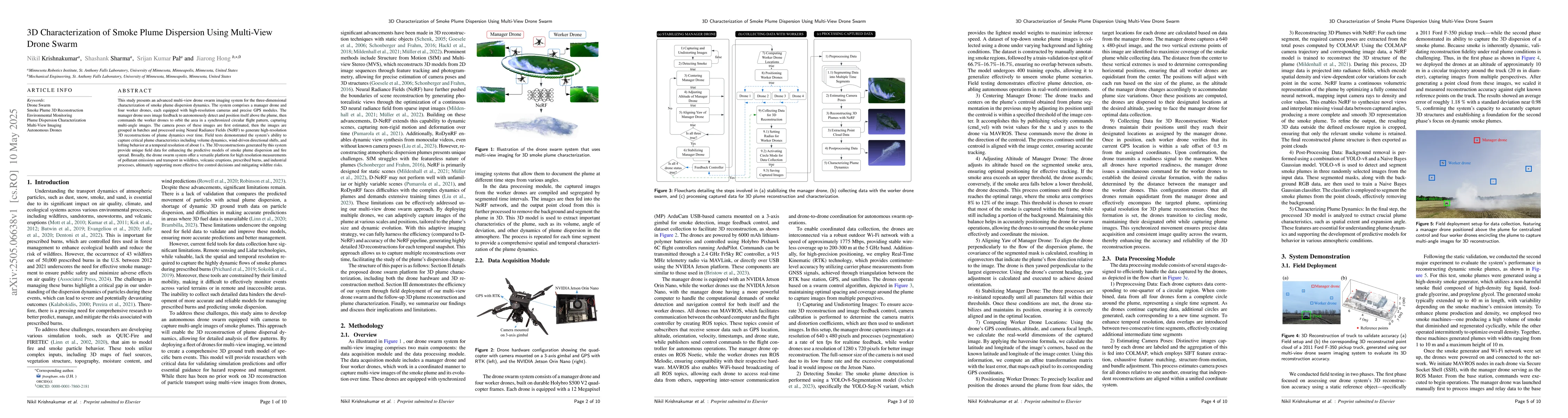Thumbnail for 3D Characterization of Smoke Plume Dispersion Using Multi-View Drone
  Swarm