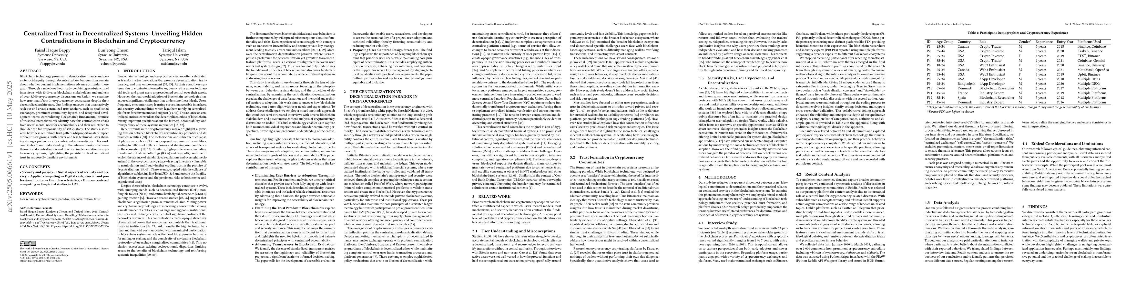 Thumbnail for Centralized Trust in Decentralized Systems: Unveiling Hidden
  Contradictions in Blockchain and Cryptocurrency