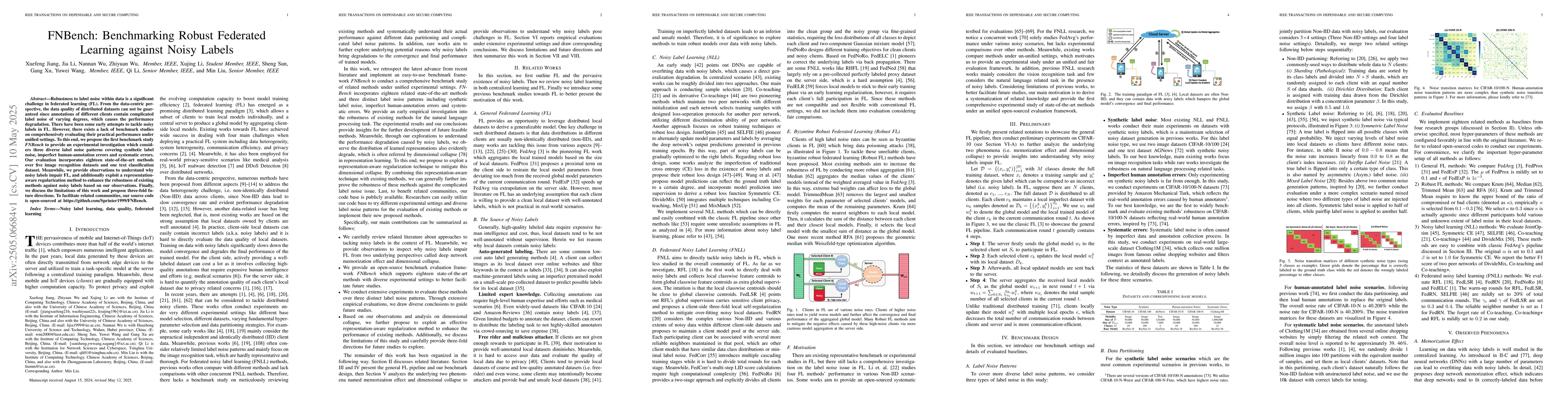 Thumbnail for FNBench: Benchmarking Robust Federated Learning against Noisy Labels