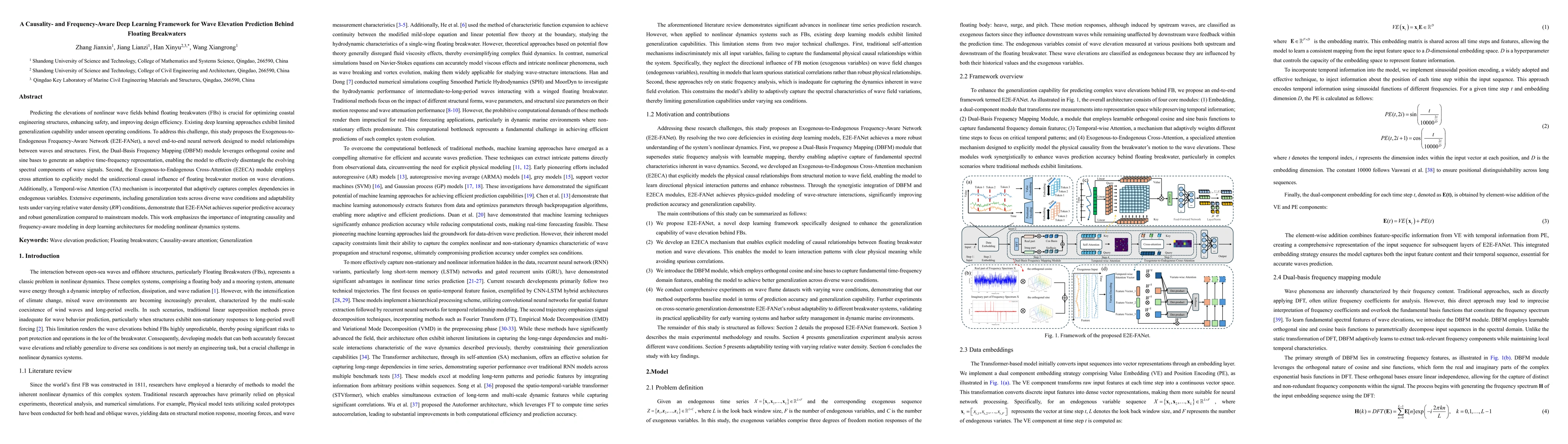 Thumbnail for A Causality- and Frequency-Aware Deep Learning Framework for Wave
  Elevation Prediction Behind Floating Breakwaters
