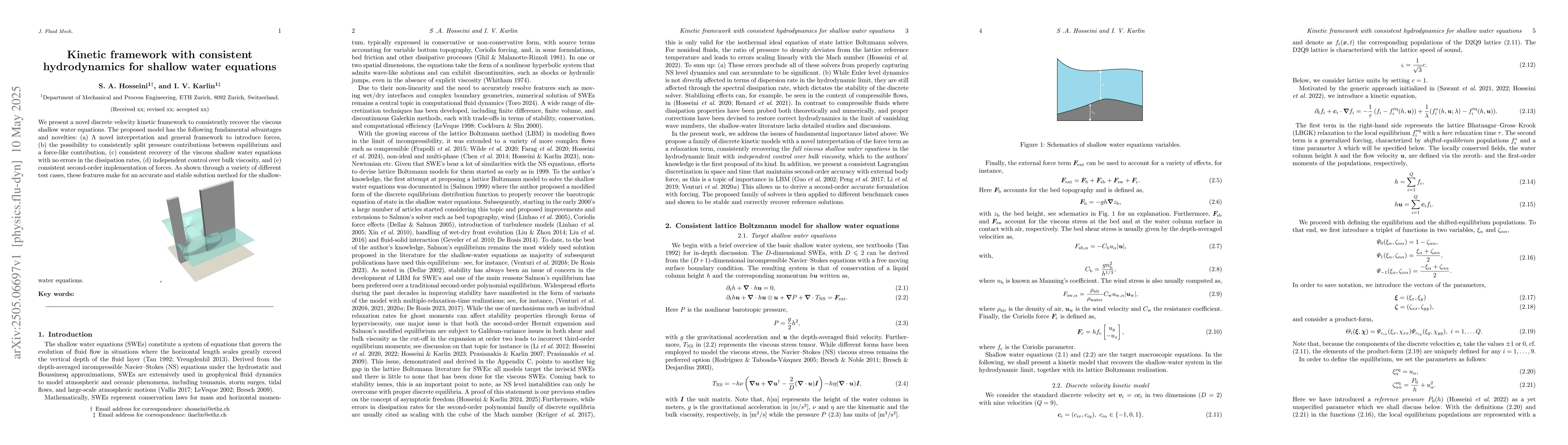 Thumbnail for Kinetic framework with consistent hydrodynamics for shallow water
  equations