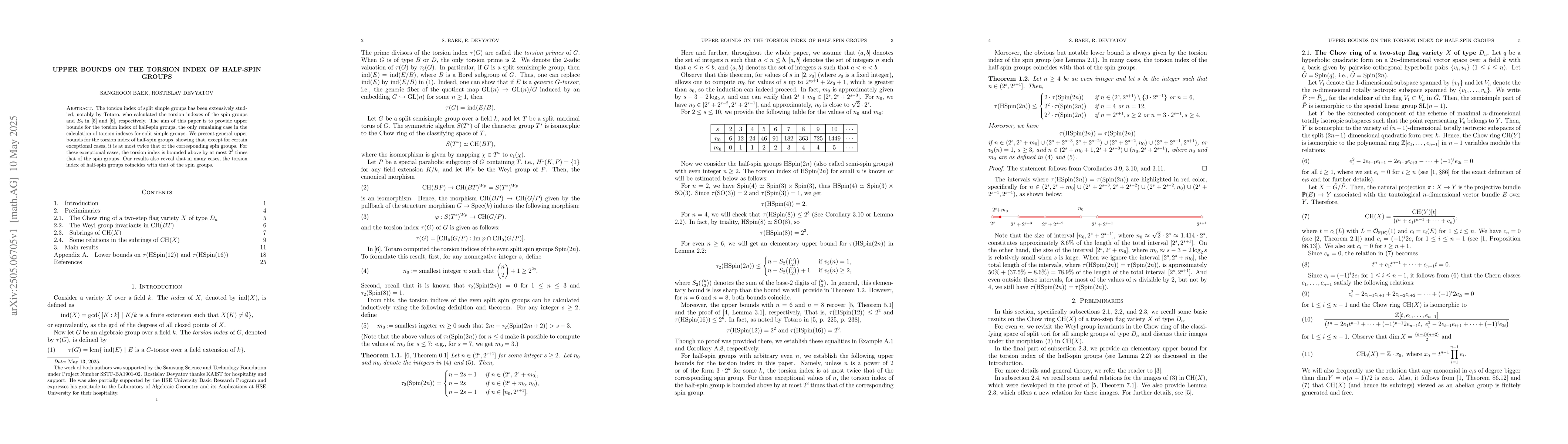Thumbnail for Upper Bounds on the Torsion Index of Half-Spin Groups