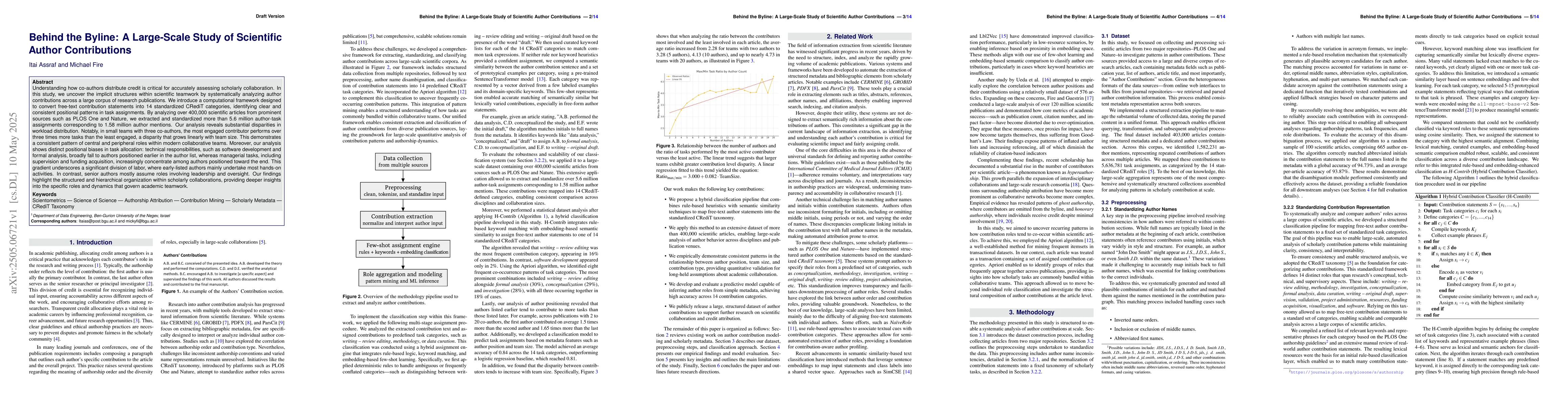 Thumbnail for Behind the Byline: A Large-Scale Study of Scientific Author
  Contributions
