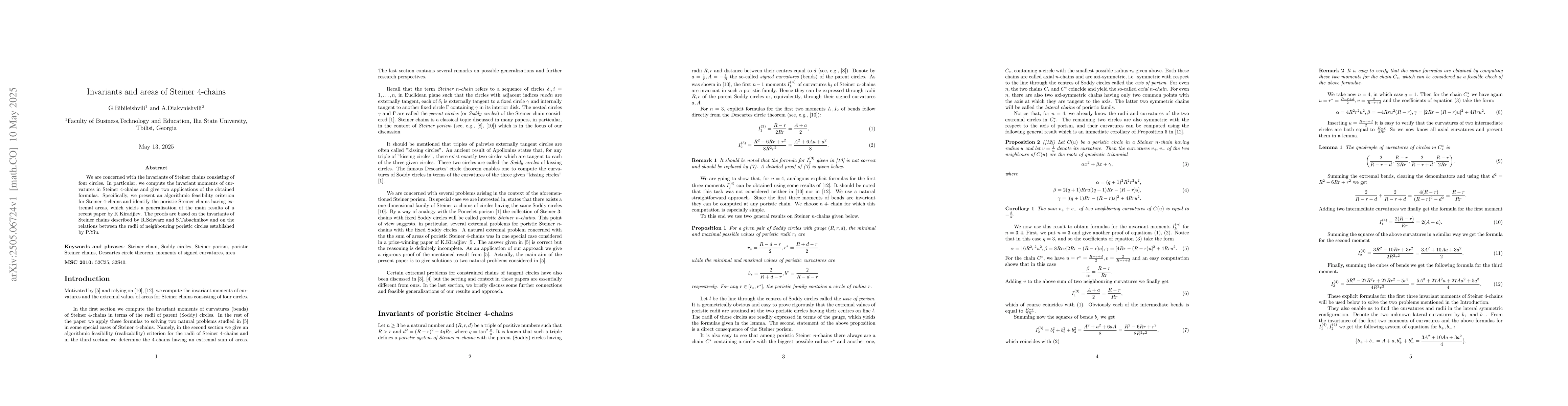 Thumbnail for Invariants and areas of Steiner 4-chains
