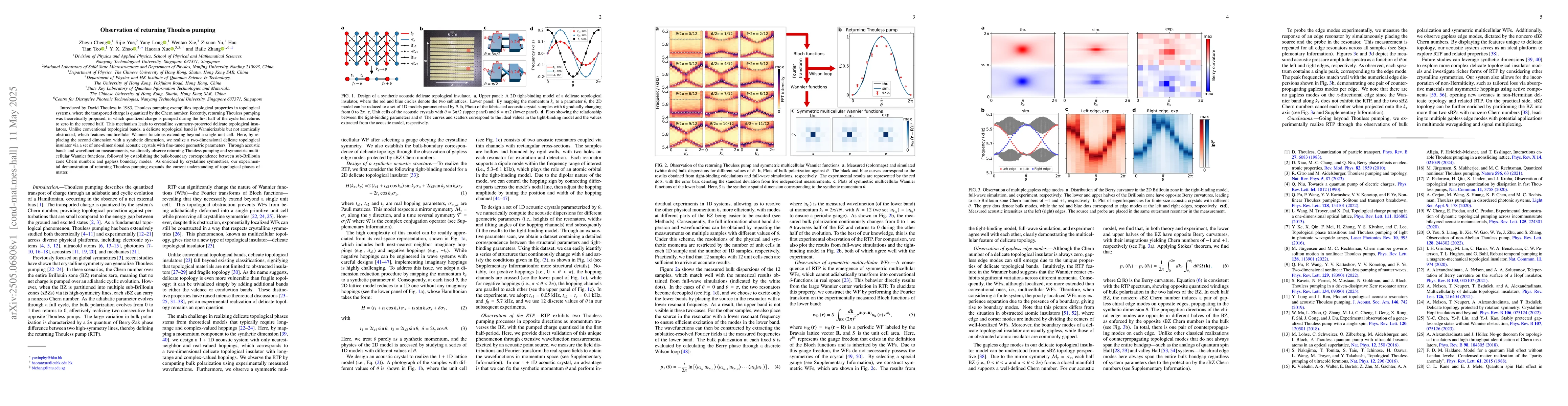 Thumbnail for Observation of returning Thouless pumping