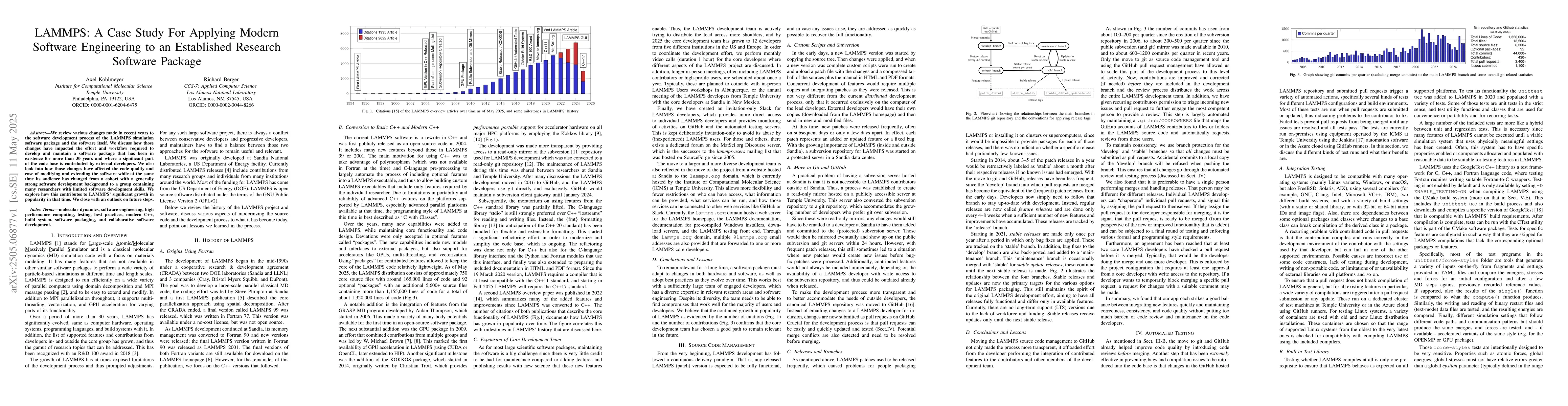 Thumbnail for LAMMPS: A Case Study For Applying Modern Software Engineering to an
  Established Research Software Package