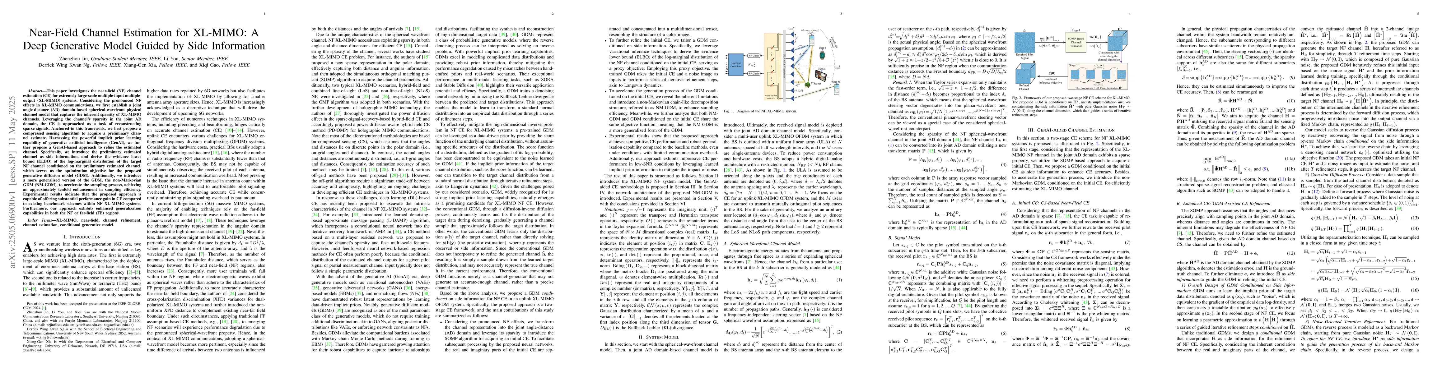 Thumbnail for Near-Field Channel Estimation for XL-MIMO: A Deep Generative Model
  Guided by Side Information