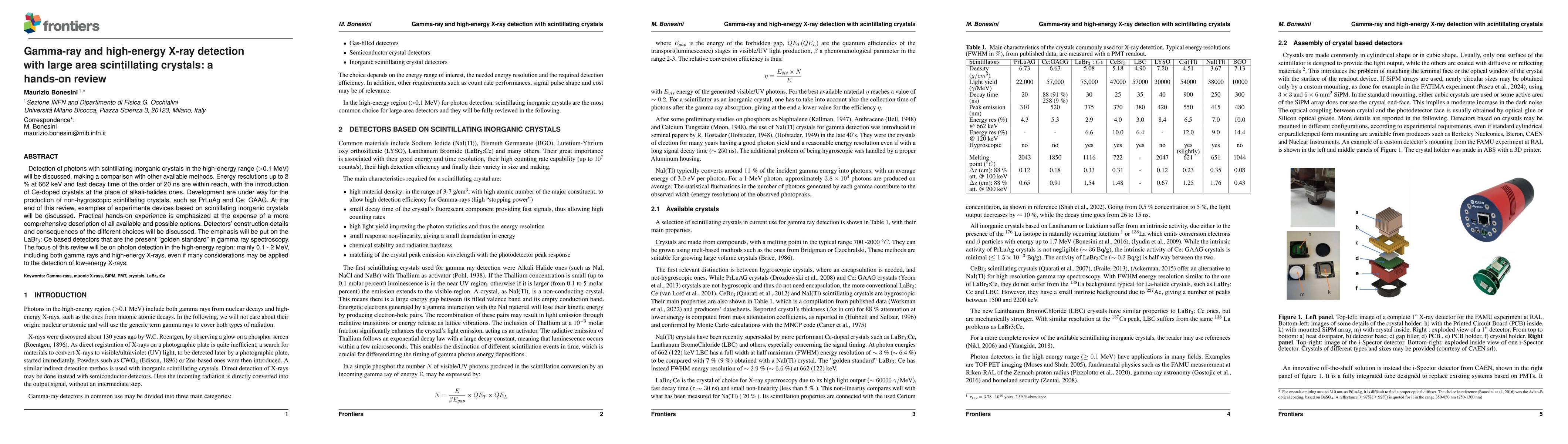 Thumbnail for Gamma-ray and high-energy X-ray detection with large area scintillating
  crystals: a hands-on review