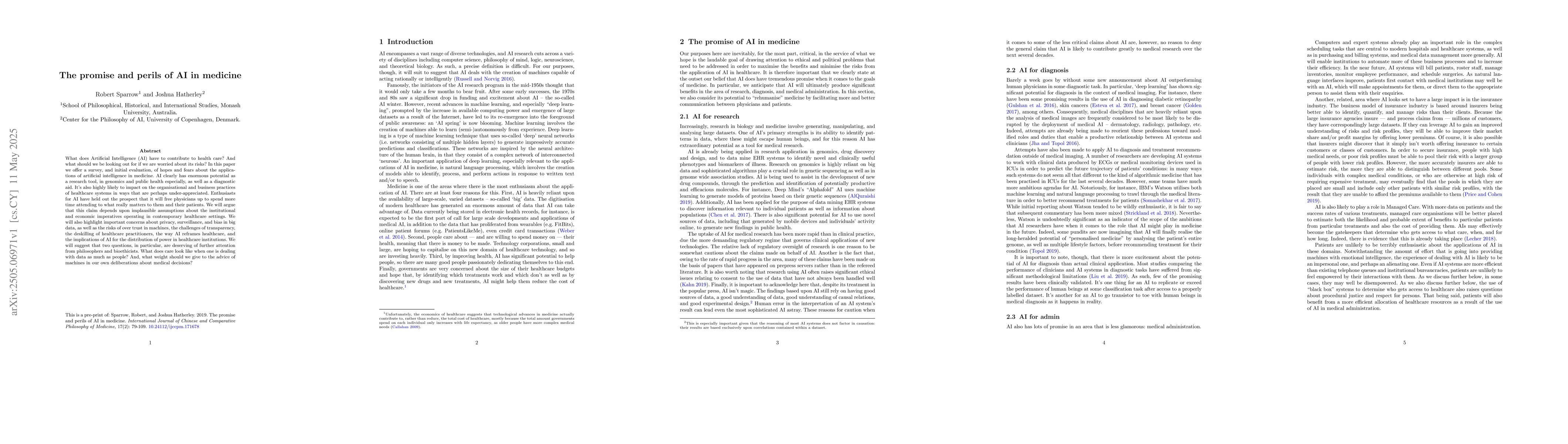 Thumbnail for The promise and perils of AI in medicine