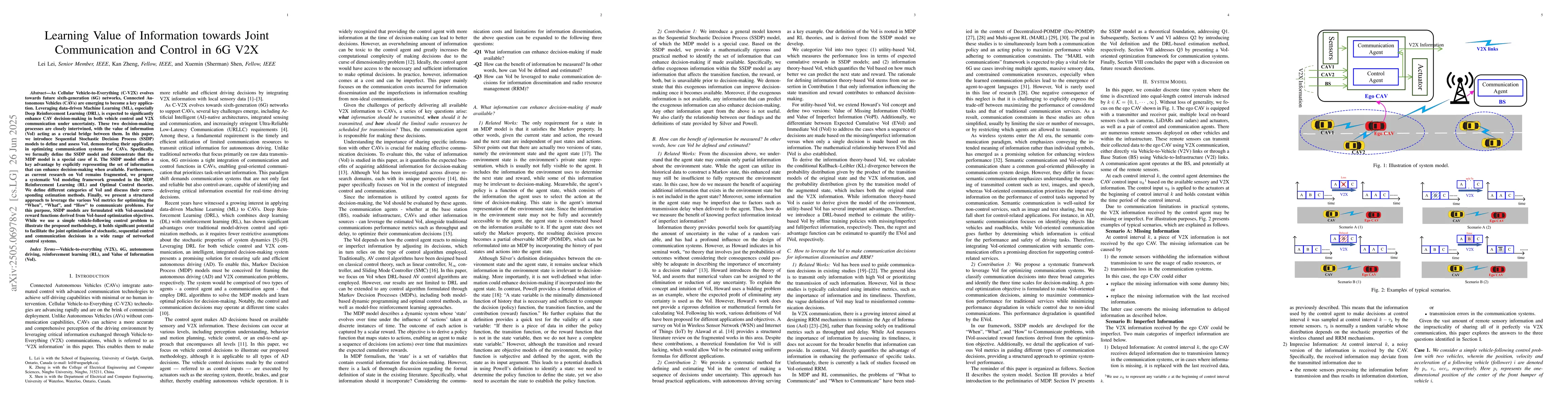 Thumbnail for Learning Value of Information towards Joint Communication and Control in
  6G V2X
