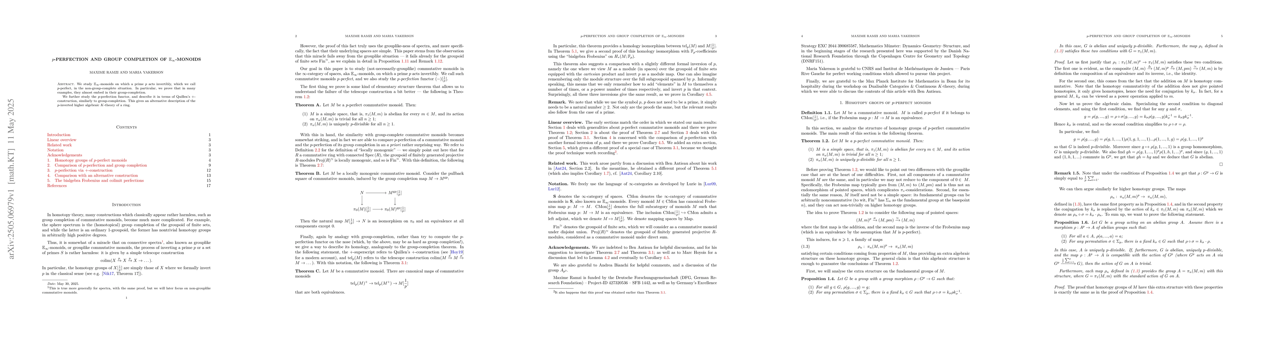 Thumbnail for $p$-perfection and group completion of $\mathbb{E}_\infty$-monoids