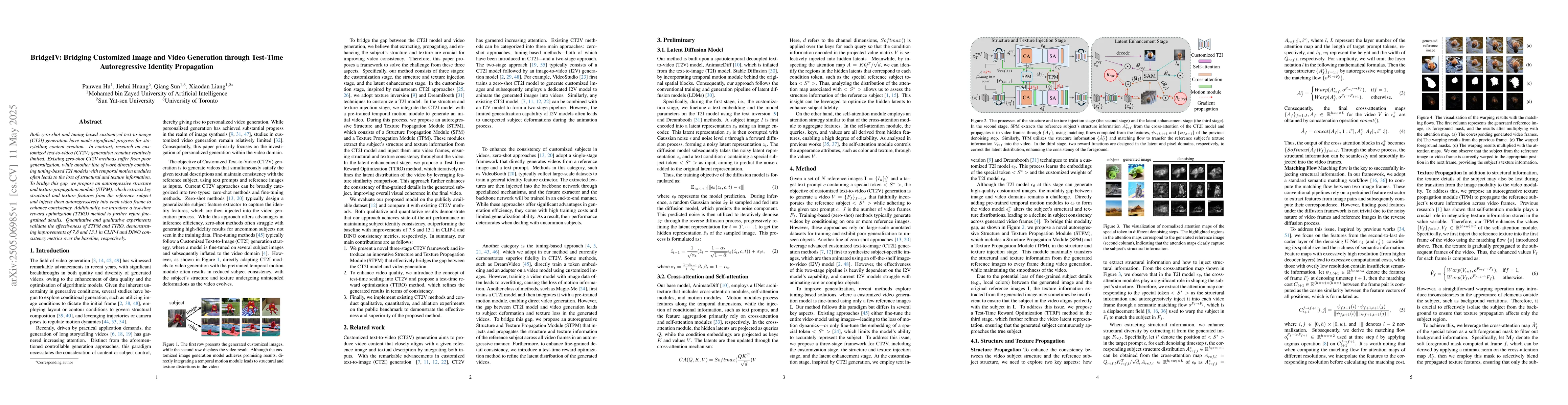 Thumbnail for BridgeIV: Bridging Customized Image and Video Generation through
  Test-Time Autoregressive Identity Propagation