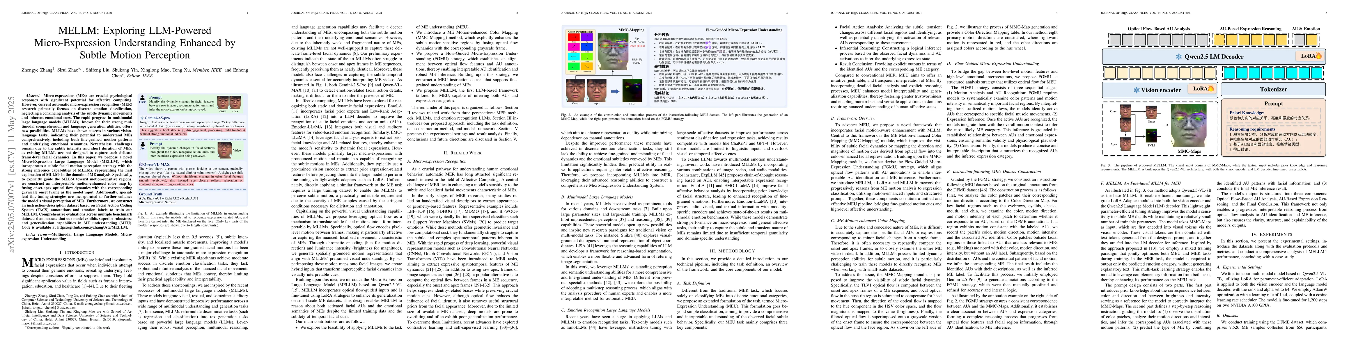 Thumbnail for MELLM: Exploring LLM-Powered Micro-Expression Understanding Enhanced by
  Subtle Motion Perception