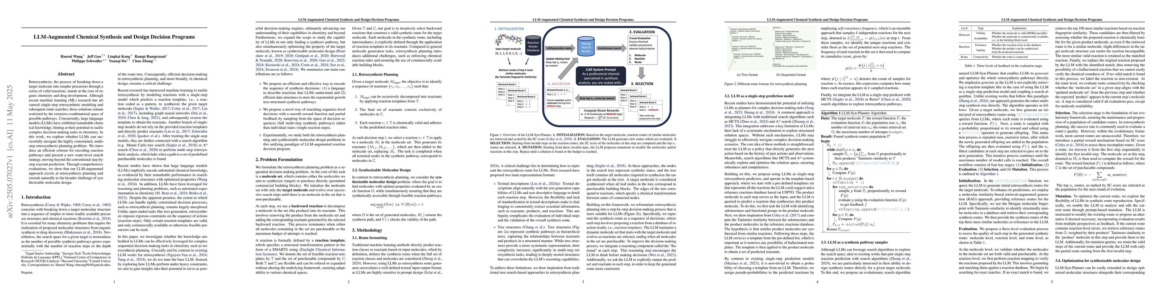 Thumbnail for LLM-Augmented Chemical Synthesis and Design Decision Programs
