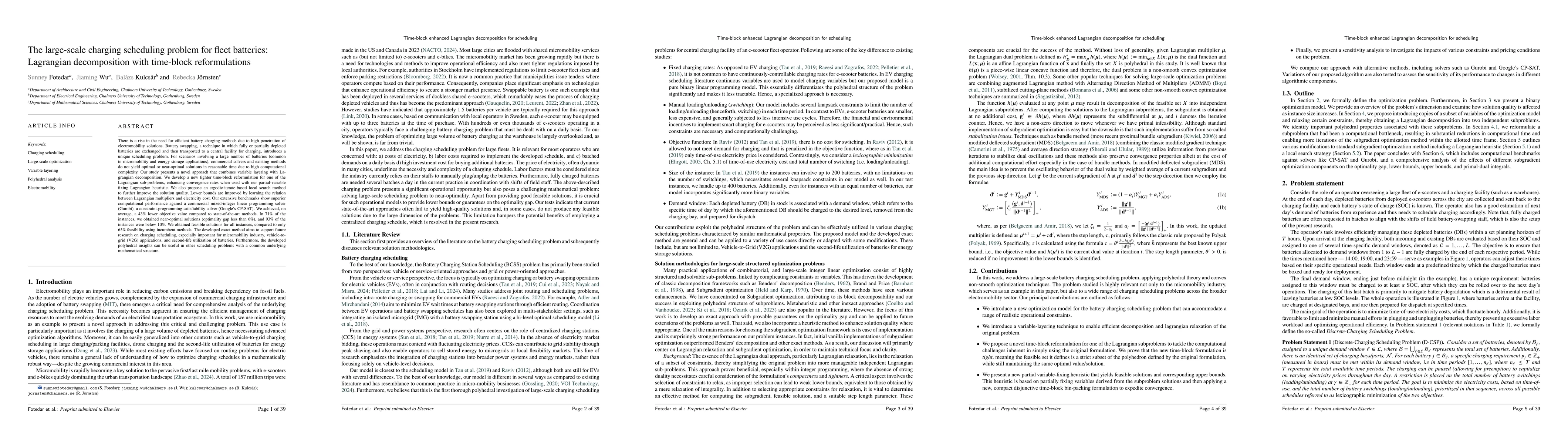Thumbnail for The large-scale charging scheduling problem for fleet batteries:
  Lagrangian decomposition with time-block reformulations