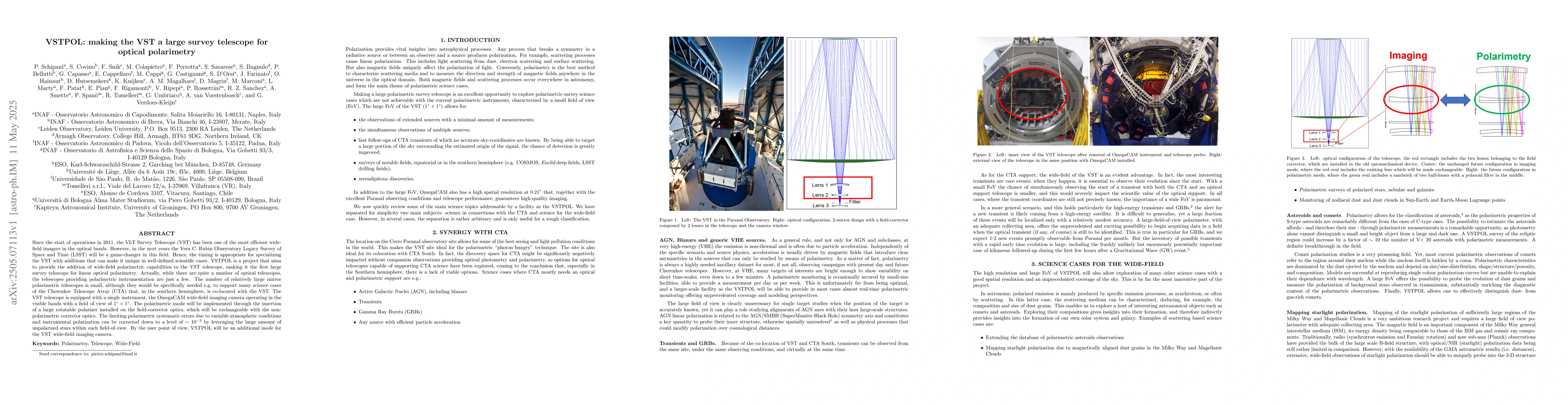 Thumbnail for VSTPOL: making the VST a large survey telescope for optical polarimetry