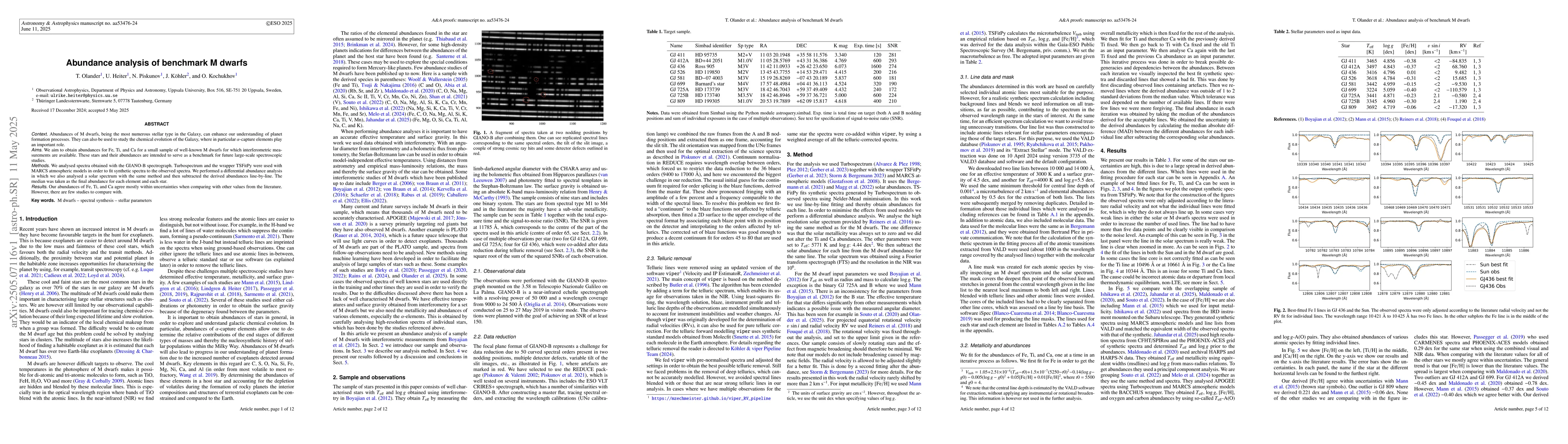 Thumbnail for Abundance analysis of benchmark M dwarfs