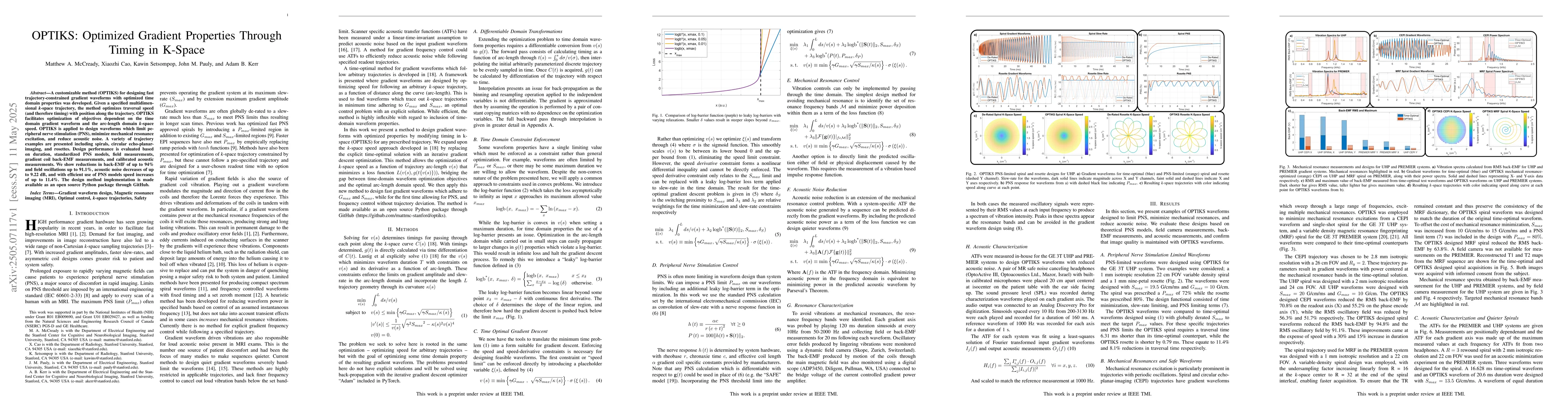 Thumbnail for OPTIKS: Optimized Gradient Properties Through Timing in K-Space
