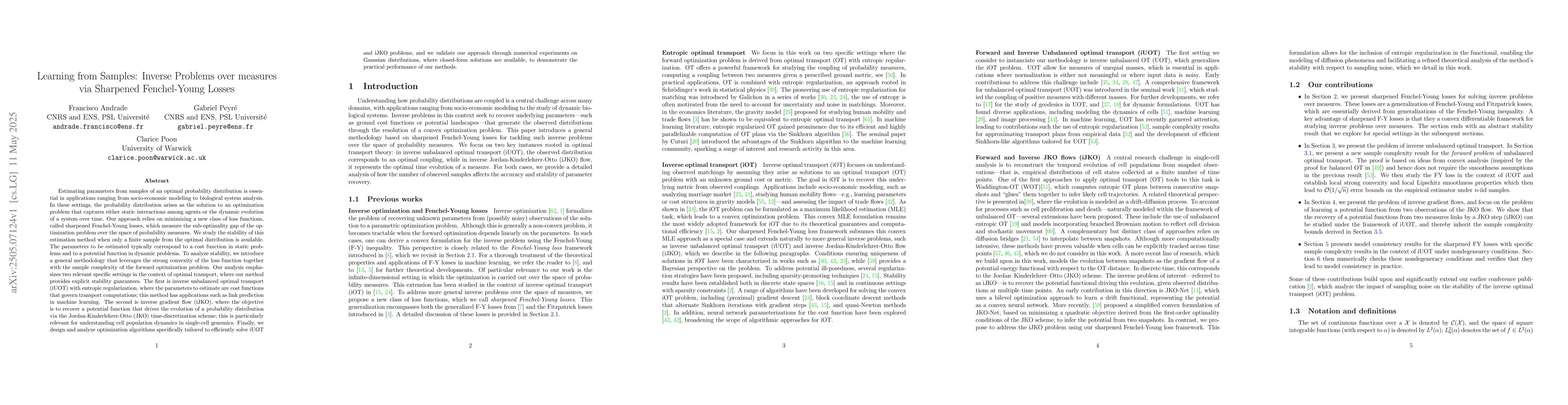 Thumbnail for Learning from Samples: Inverse Problems over measures via Sharpened
  Fenchel-Young Losses
