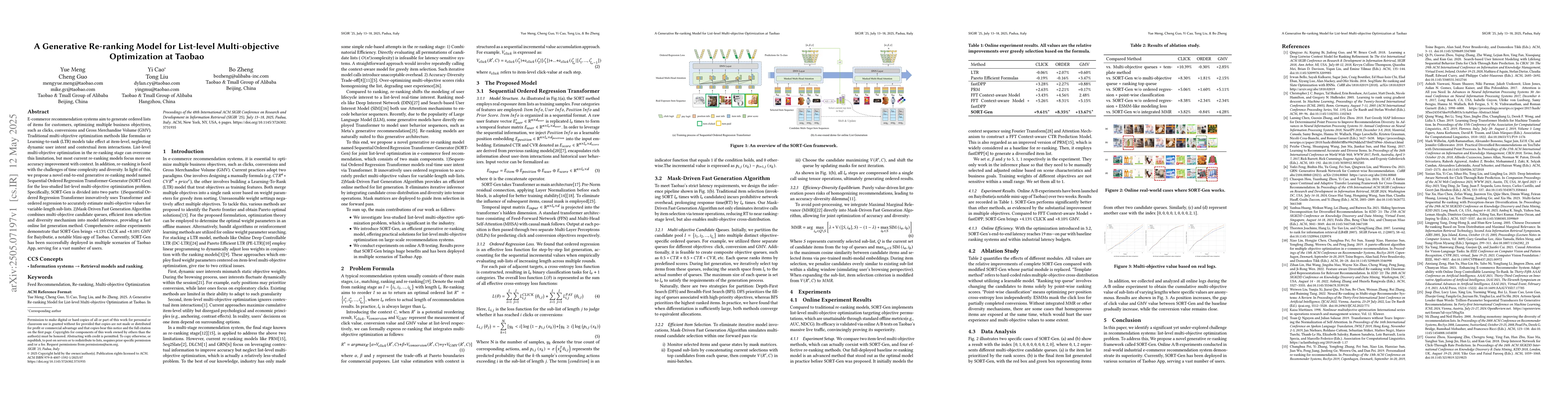 Thumbnail for A Generative Re-ranking Model for List-level Multi-objective
  Optimization at Taobao