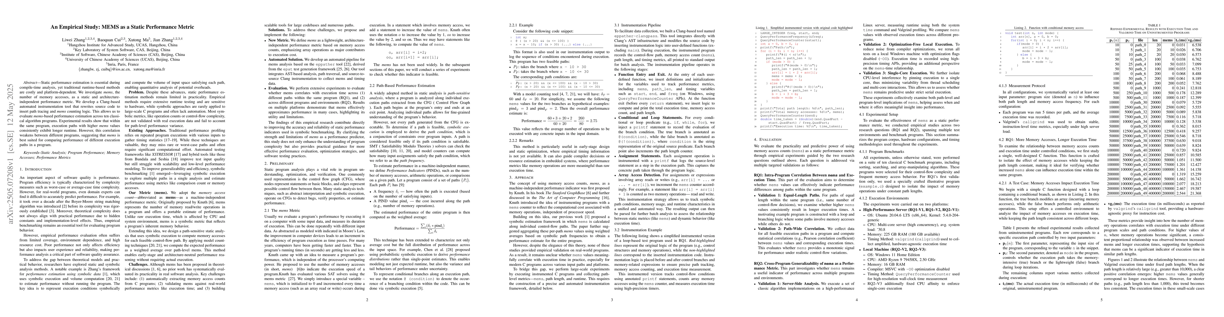 Thumbnail for An Empirical Study: MEMS as a Static Performance Metric