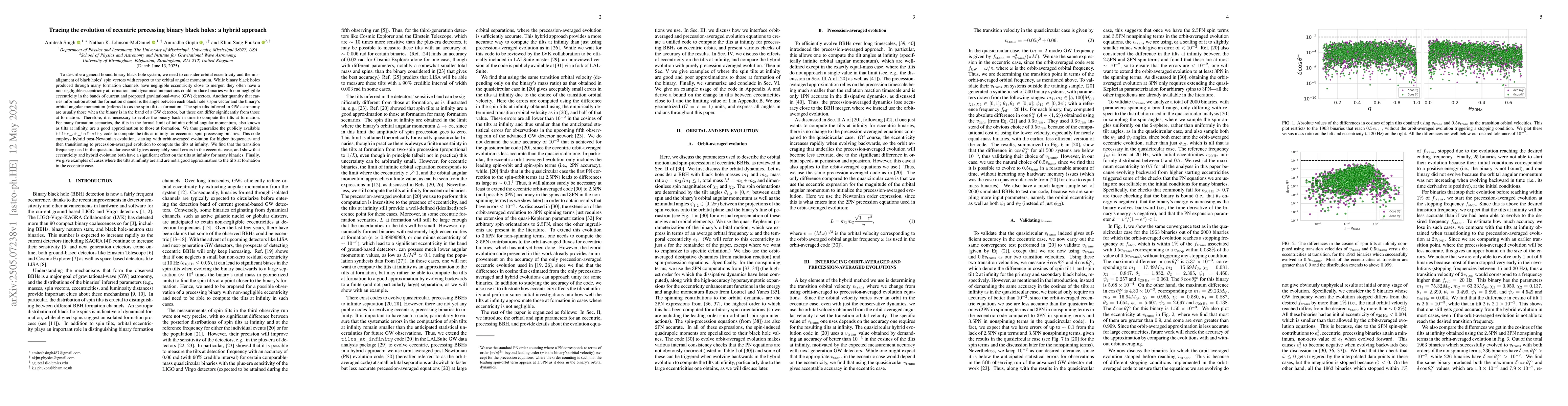 Thumbnail for Tracing the evolution of eccentric precessing binary black holes: a
  hybrid approach