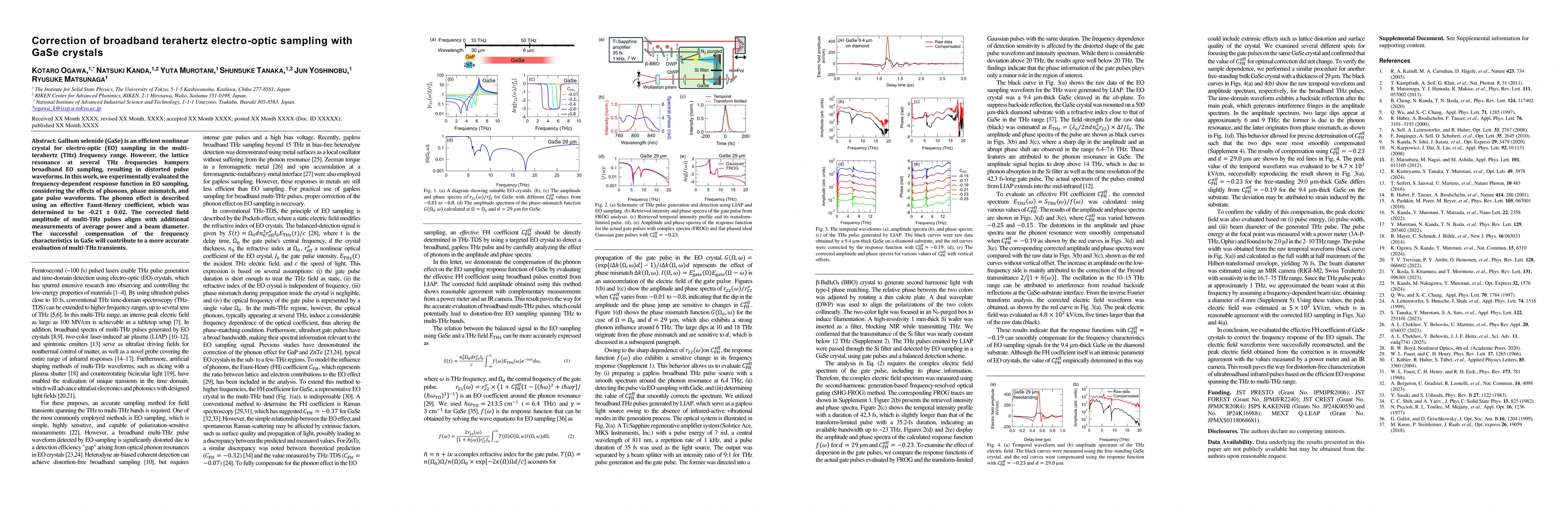 Thumbnail for Correction of broadband terahertz electro-optic sampling with GaSe
  crystals