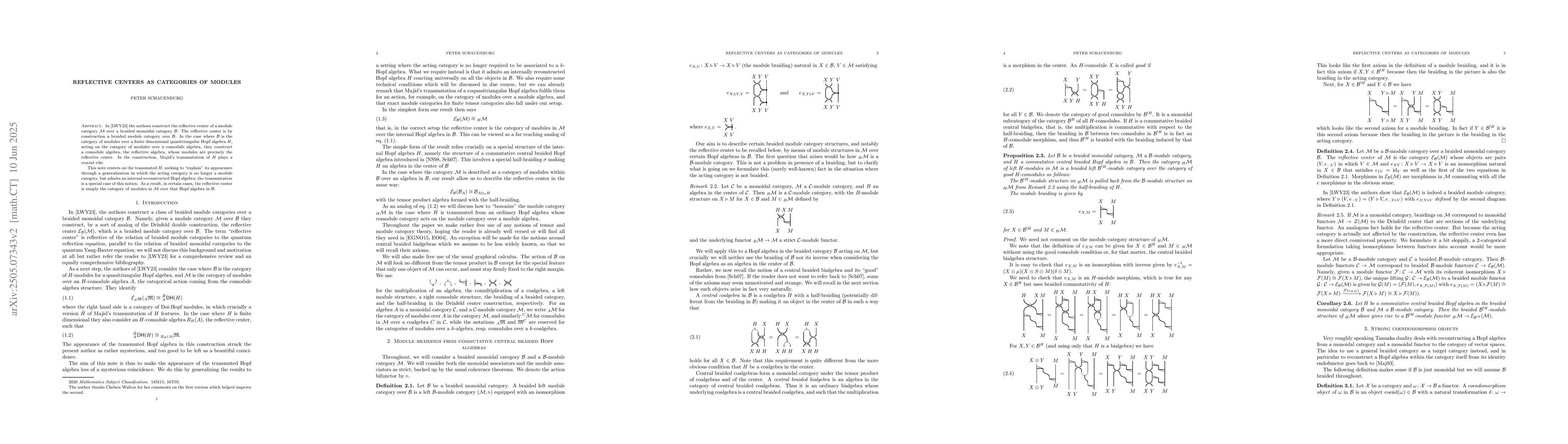 Thumbnail for Reflective centers as categories of modules