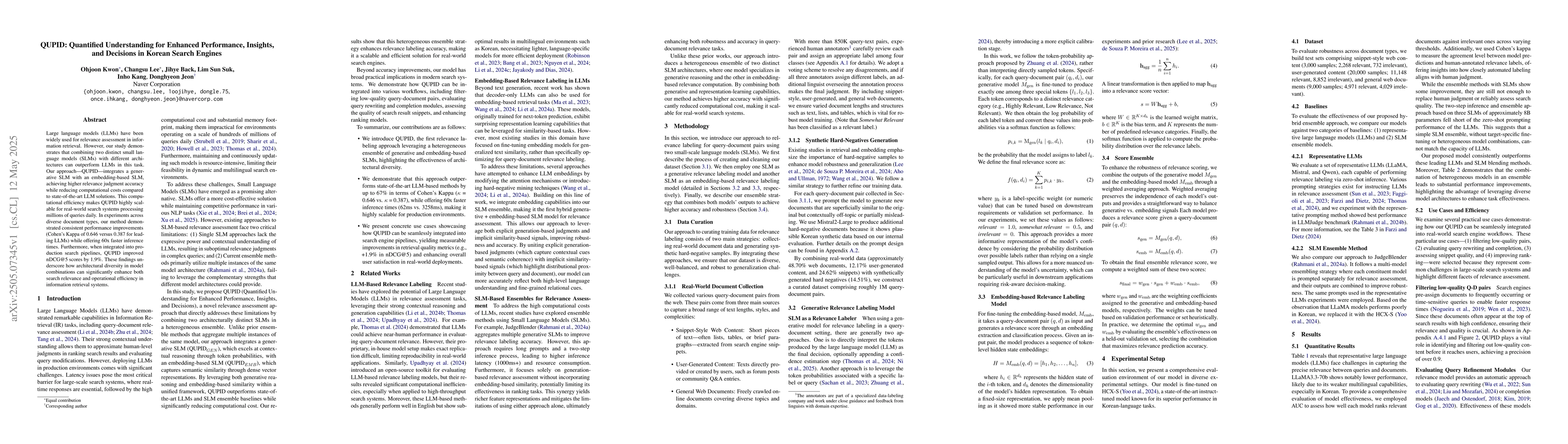 Thumbnail for QUPID: Quantified Understanding for Enhanced Performance, Insights, and
  Decisions in Korean Search Engines