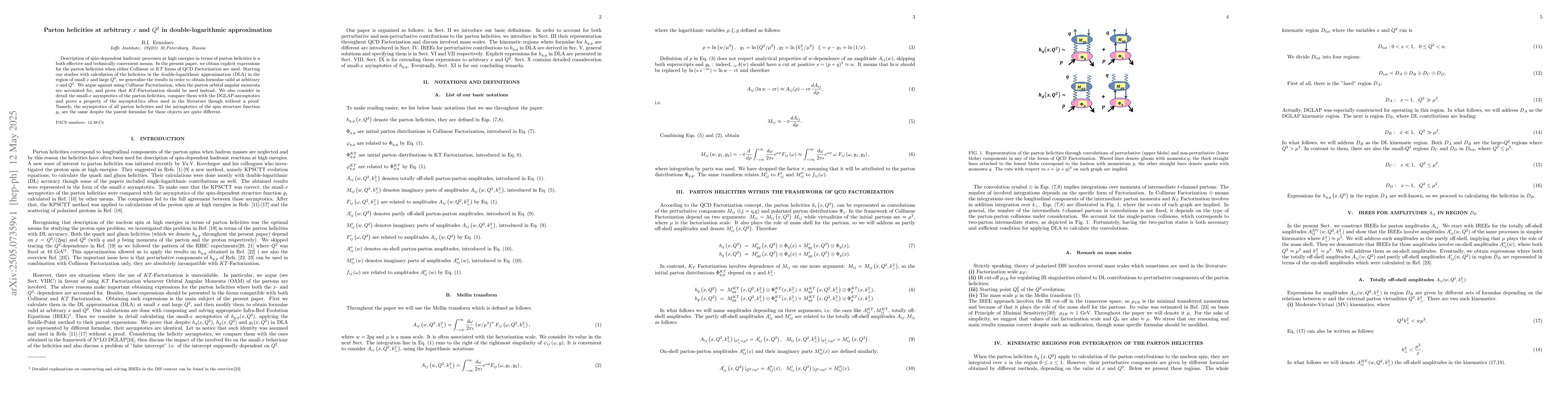 Thumbnail for Parton helicities at arbitrary x and Q2 in double-logarithmic
  approximation